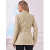 image:imageAllegra K Blazers for Women Business Casual Long Sleeve Office Work Belted Long Blazer Suit JacketKhaki
