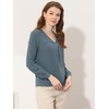 image:imageAllegra K Chiffon Blouse for Womens V Neck Long Sleeve Business Causal Shirt
