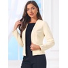 image:imageAllegra K Collarless Blazer for Womens Work Suit Jackets  Lightweight Open Front Long Sleeve Formal Office Dressy CasualBeige