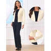 image:imageAllegra K Collarless Blazer for Womens Work Suit Jackets  Lightweight Open Front Long Sleeve Formal Office Dressy CasualBeige