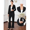 image:imageAllegra K Collarless Blazer for Womens Work Suit Jackets  Lightweight Open Front Long Sleeve Formal Office Dressy CasualBlack