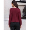 image:imageAllegra K Collarless Blazer for Womens Work Suit Jackets  Lightweight Open Front Long Sleeve Formal Office Dressy CasualBurgundy