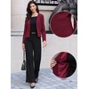 image:imageAllegra K Collarless Blazer for Womens Work Suit Jackets  Lightweight Open Front Long Sleeve Formal Office Dressy CasualBurgundy