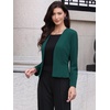 image:imageAllegra K Collarless Blazer for Womens Work Suit Jackets  Lightweight Open Front Long Sleeve Formal Office Dressy CasualDark Green