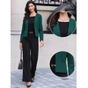 image:imageAllegra K Collarless Blazer for Womens Work Suit Jackets  Lightweight Open Front Long Sleeve Formal Office Dressy CasualDark Green