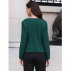 image:imageAllegra K Collarless Blazer for Womens Work Suit Jackets  Lightweight Open Front Long Sleeve Formal Office Dressy CasualDark Green