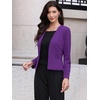 image:imageAllegra K Collarless Blazer for Womens Work Suit Jackets  Lightweight Open Front Long Sleeve Formal Office Dressy CasualDark Purple