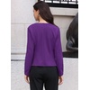 image:imageAllegra K Collarless Blazer for Womens Work Suit Jackets  Lightweight Open Front Long Sleeve Formal Office Dressy CasualDark Purple