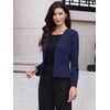 image:imageAllegra K Collarless Blazer for Womens Work Suit Jackets  Lightweight Open Front Long Sleeve Formal Office Dressy CasualNavy Blue
