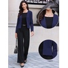 image:imageAllegra K Collarless Blazer for Womens Work Suit Jackets  Lightweight Open Front Long Sleeve Formal Office Dressy CasualNavy Blue