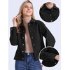 image:imageAllegra K Corduroy Jacket for Women Long Sleeve Button Down Outerwear  Corduroy Shacket Casual Fall Winter Outerwear Long Sleeve Button Up Jacket Front Pockets Lapel CollarBlack