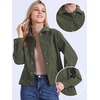 image:imageAllegra K Corduroy Jacket for Women Long Sleeve Button Down Outerwear  Corduroy Shacket Casual Fall Winter Outerwear Long Sleeve Button Up Jacket Front Pockets Lapel CollarArmy Green