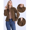 image:imageAllegra K Corduroy Jacket for Women Long Sleeve Button Down Outerwear  Corduroy Shacket Casual Fall Winter Outerwear Long Sleeve Button Up Jacket Front Pockets Lapel CollarBrown