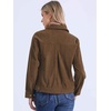 image:imageAllegra K Corduroy Jacket for Women Long Sleeve Button Down Outerwear  Corduroy Shacket Casual Fall Winter Outerwear Long Sleeve Button Up Jacket Front Pockets Lapel CollarBrown