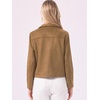 image:imageAllegra K Faux Suede Jacket for Womens Button Down Lapel Collar Jackets  Faux Suede Long Sleeve Jacket Lapel Collar Pockets Button Up Blazers Business Casual Dressy Office WorkBrown