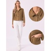 image:imageAllegra K Faux Suede Jacket for Womens Button Down Lapel Collar Jackets  Faux Suede Long Sleeve Jacket Lapel Collar Pockets Button Up Blazers Business Casual Dressy Office WorkBrown