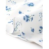 image:imageAllegra K Floral Top for Womens Sweetheart Neck Shirred Ruffle Peplum Tops  Sweetheart Neck Puff Short Sleeve Floral Pattern Smocked Bust and Shoulder Ruffled Hem Peplum TopBlue White