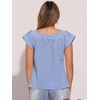 image:imageAllegra K Gingham Tops for Women Summer Cute Cap Sleeve Square Neck Plaid Shirts Casual BlousesNavy