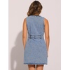 image:imageAllegra K Women Casual Denim V Neck Button Down Mini Dress  Sleeveless design with pockets Suitable for weddings office meetings Unlined constructionGrey Blue