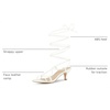 image:imageAllegra K Women Faux Leather Strappy Lace Up Open Toe Kitten Heels Sandals  ABS Heel 2 38 Inches Party Office Wedding DatingWhite