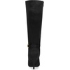 image:imageAllegra K Women Faux Suede Buckle Pointed Toe Stiletto Heel Knee High Boots  Stiletto heel Zipper closure Pointy toe 3 13 inch heel height 15 inch shaft Pairs with dressesBlack