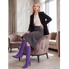 image:imageAllegra K Women Faux Suede Buckle Pointed Toe Stiletto Heel Knee High Boots  Stiletto heel Zipper closure Pointy toe 3 13 inch heel height 15 inch shaft Pairs with dressesPurple