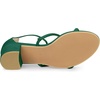 image:imageAllegra K Women Faux Suede Open Toe Ankle Strap Chunky Heels Sandals  Strappy design with buckle closure 25inch heel height Easy to pair with jeans or skirt for a casual lookGreen