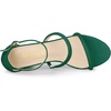 image:imageAllegra K Women Faux Suede Open Toe Ankle Strap Chunky Heels Sandals  Strappy design with buckle closure 25inch heel height Easy to pair with jeans or skirt for a casual lookGreen