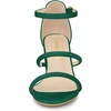 image:imageAllegra K Women Faux Suede Open Toe Ankle Strap Chunky Heels Sandals  Strappy design with buckle closure 25inch heel height Easy to pair with jeans or skirt for a casual lookGreen