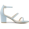 image:imageAllegra K Women Faux Suede Open Toe Ankle Strap Chunky Heels Sandals  Strappy design with buckle closure 25inch heel height Easy to pair with jeans or skirt for a casual lookSky Blue