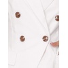 image:imageAllegra K Women Linen Double Breasted Short Sleeve Lapel Blazer  Cotton collar Daily wear office business career Casual fit Simple top jeans pretty bagsWhite