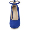 image:imageAllegra K Women Low Platform Round Toe Stiletto Heels Ankle Strap Pumps  Pumps With Closed Toe 3 78 inches Heel Comfortable Heel Pump Summer Dress Shoes for Party OfficeDark Blue