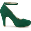 image:imageAllegra K Women Low Platform Round Toe Stiletto Heels Ankle Strap Pumps  Pumps With Closed Toe 3 78 inches Heel Comfortable Heel Pump Summer Dress Shoes for Party OfficeGreen