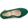 image:imageAllegra K Women Low Platform Round Toe Stiletto Heels Ankle Strap Pumps  Pumps With Closed Toe 3 78 inches Heel Comfortable Heel Pump Summer Dress Shoes for Party OfficeGreen