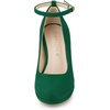 image:imageAllegra K Women Low Platform Round Toe Stiletto Heels Ankle Strap Pumps  Pumps With Closed Toe 3 78 inches Heel Comfortable Heel Pump Summer Dress Shoes for Party OfficeGreen