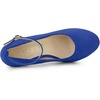 image:imageAllegra K Women Low Platform Round Toe Stiletto Heels Ankle Strap Pumps  Pumps With Closed Toe 3 78 inches Heel Comfortable Heel Pump Summer Dress Shoes for Party OfficeDark Blue