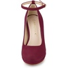 image:imageAllegra K Women Low Platform Round Toe Stiletto Heels Ankle Strap Pumps  Pumps With Closed Toe 3 78 inches Heel Comfortable Heel Pump Summer Dress Shoes for Party OfficeBurgundy
