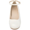 image:imageAllegra K Women Low Platform Round Toe Stiletto Heels Ankle Strap Pumps  Pumps With Closed Toe 3 78 inches Heel Comfortable Heel Pump Summer Dress Shoes for Party OfficeWhite