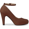 image:imageAllegra K Women Low Platform Round Toe Stiletto Heels Ankle Strap Pumps  Pumps With Closed Toe 3 78 inches Heel Comfortable Heel Pump Summer Dress Shoes for Party OfficeDark Brown