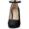 image:imageAllegra K Women Low Platform Round Toe Stiletto Heels Ankle Strap Pumps  Pumps With Closed Toe 3 78 inches Heel Comfortable Heel Pump Summer Dress Shoes for Party OfficeBlack