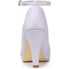 image:imageAllegra K Women Low Platform Round Toe Stiletto Heels Ankle Strap Pumps  Pumps With Closed Toe 3 78 inches Heel Comfortable Heel Pump Summer Dress Shoes for Party OfficePurple