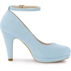 image:imageAllegra K Women Low Platform Round Toe Stiletto Heels Ankle Strap Pumps  Pumps With Closed Toe 3 78 inches Heel Comfortable Heel Pump Summer Dress Shoes for Party OfficeSky Blue