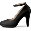 image:imageAllegra K Women Low Platform Round Toe Stiletto Heels Ankle Strap Pumps  Pumps With Closed Toe 3 78 inches Heel Comfortable Heel Pump Summer Dress Shoes for Party OfficeBlack