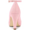 image:imageAllegra K Women Low Platform Round Toe Stiletto Heels Ankle Strap Pumps  Pumps With Closed Toe 3 78 inches Heel Comfortable Heel Pump Summer Dress Shoes for Party OfficeBling Pink