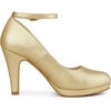 image:imageAllegra K Women Low Platform Round Toe Stiletto Heels Ankle Strap Pumps  Pumps With Closed Toe 3 78 inches Heel Comfortable Heel Pump Summer Dress Shoes for Party OfficeGold