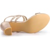 image:imageAllegra K Women Open Toe Slingback Chunky Heel Ankle Strap Sandals  3Inch Chunky Heel Adjustable Buckle Open Toe Slingback Party Office Evening Casual DatingRose Gold