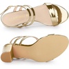 image:imageAllegra K Women Open Toe Slingback Chunky Heel Ankle Strap Sandals  3Inch Chunky Heel Adjustable Buckle Open Toe Slingback Party Office Evening Casual DatingGold