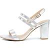 image:imageAllegra K Women Open Toe Slingback Chunky Heel Ankle Strap Sandals  3Inch Chunky Heel Adjustable Buckle Open Toe Slingback Party Office Evening Casual DatingSilver