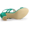 image:imageAllegra K Women Open Toe Slingback Chunky Heel Ankle Strap Sandals  3Inch Chunky Heel Adjustable Buckle Open Toe Slingback Party Office Evening Casual DatingGreen