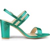 image:imageAllegra K Women Open Toe Slingback Chunky Heel Ankle Strap Sandals  3Inch Chunky Heel Adjustable Buckle Open Toe Slingback Party Office Evening Casual DatingGreen